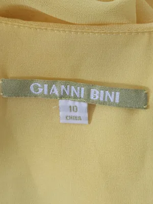 Gianni Bini Yellow Chiffon Maxi Sundress Size 10 Flaw thumbnail 10