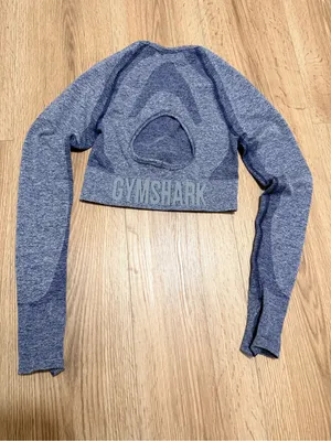 Gymshark Vital Seamless Long Sleeve Crop Top Women's S Blue Marl Thumbholes thumbnail 2