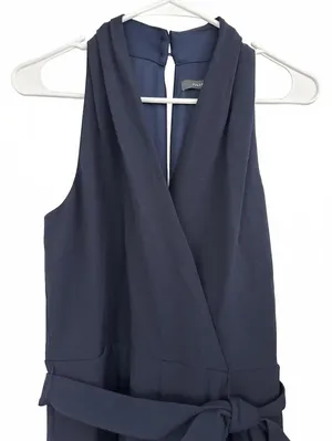 Julia Jordan Tie Waist Wide Leg Halter Jumpsuit NWT Navy Blue Size 6 thumbnail 4