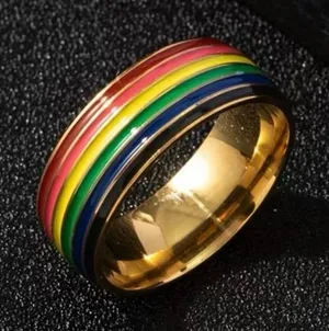Women’s Titanium Steel Rainbow Style 6mm Band Size 7 thumbnail 1