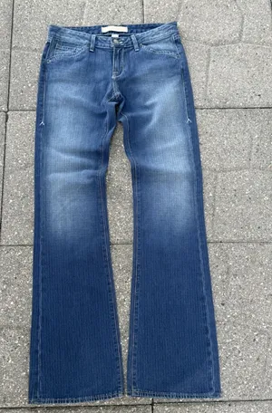 Agave Nectar Sirena Striped Flare Jeans Womens Size 27 Low Rise Denim Y2K USA thumbnail 1