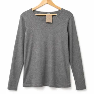 Alternative Apparel Gray Cotton Blend Long Sleeve Pullover Shirt NWT Women's L thumbnail 1