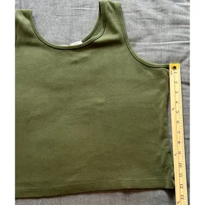 Liz Baker Petite Womens Large Tank Top Olive Green Scoop Neck Cotton Lycra thumbnail 2