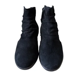 Munro Black Suede Slouchy Ankle Boots Size 6 WW Extra Wide Booties NEW thumbnail 3