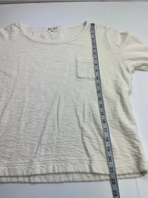 Alex Mill 100% Cotton Cream Long‎ Sleeve Top Pocket Womens Size Large Minimalist thumbnail 7