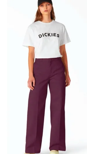 NWT Dickies Duck Canvas trousers in burgundy thumbnail 1