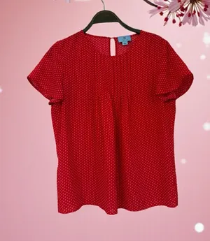 CeCe Red Polka Dot Blouse thumbnail 1