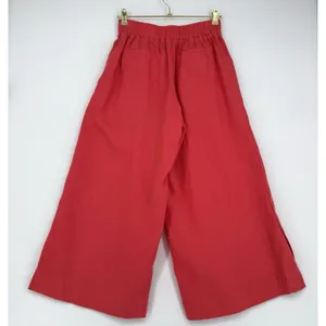 Athleta Playa Linen Wide Crop Pants 4 Passionfruit Coral Pleated Wide Leg Resort thumbnail 2
