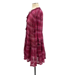 Free People Gianna Striped Tunic Dress Tasseled Pink‎ Size Small thumbnail 7