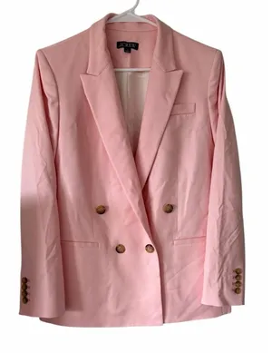 J. Crew Relaxed‎ Double-Breasted Blazer City Twill Light Pink Women's Size 4 thumbnail 1
