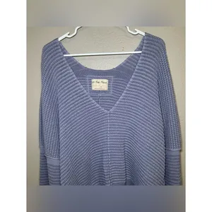 Free People Into You Purple Knit Pullover Oversized Sweater Women’s Size Medium thumbnail 3
