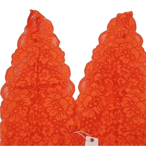 FREE PEOPLE X HAH Lace Bodysuit Sz S Burn Orange Feminine Party Resort Boho NWT thumbnail 8