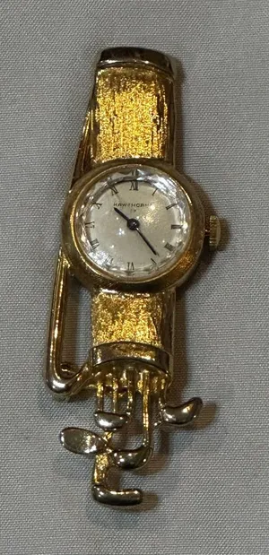 Vintage Gold-tone Ladies Gold Watch Pendant thumbnail 1