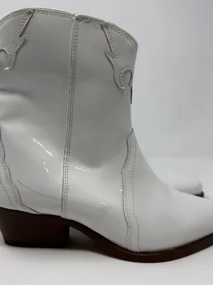 Free People New Frontier Western Cowboy Boot Womens 6.5 White Patent Leather NWT thumbnail 4