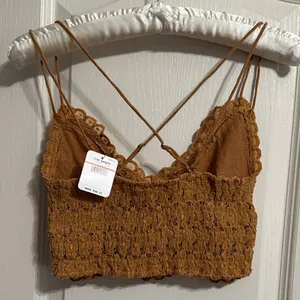 Free People‎ Celine Longline Lace Bralette Burnt Caramel Coquette Boho Festival thumbnail 3