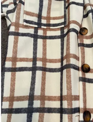 Plaid Longline Shacket Tan thumbnail 3