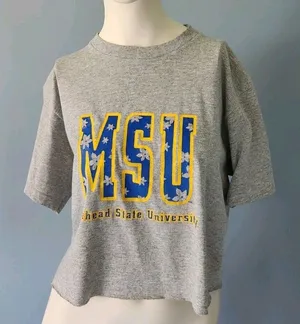 Vintage Morehead‎ State Logo T-shirt Cut Cropped Flowers Women's Size Medium thumbnail 1