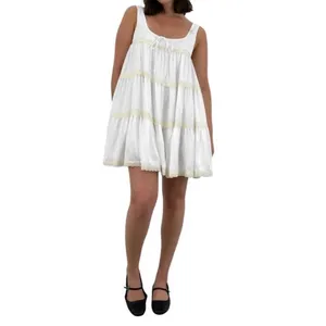 LOUCIA Tiered Lace Babydoll Dress Cottagecore romantic milkmaid festival Small thumbnail 8