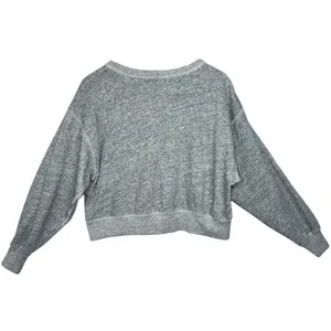 Abercrombie & Fitch Gray White Logo Oversized Long Sleeve Crop Sweatshirt Size L thumbnail 3