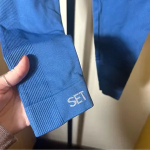 SET Active Sculptflex High Rise‎ Seamless Leggings Crop Gym Yoga Blue Size M thumbnail 6