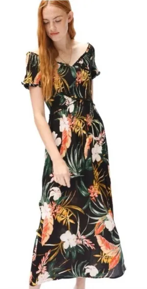 Women's Patrons of Peace‎ Floral Maxi Dress Size XS Tropical Beach Vacation thumbnail 1