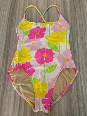 Lilly Pulitzer Vintage Floral One Piece Bathing Suit Women’s Size 10 thumbnail 1