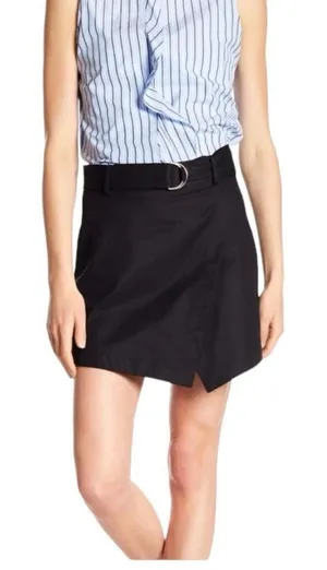 Frame Womens Black Trench Cotton High Rise Skort Skorts Skirt / Shorts - Sz 4 thumbnail 1