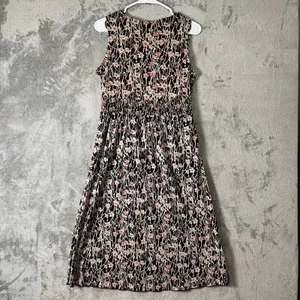 Vintage Brown Floral Midi Dress Earth Fairy Boho Cottagecore Sleeveless V-Neck S thumbnail 4