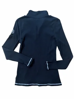Ralph Lauren Black Quarter Zip Waffle Knit Long Sleeve Top thumbnail 2
