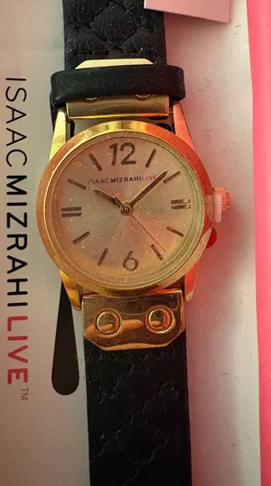 NIB!! Issac Mizrahi Stainless Steel Black and Gold Women’s Wrist Watch thumbnail 1