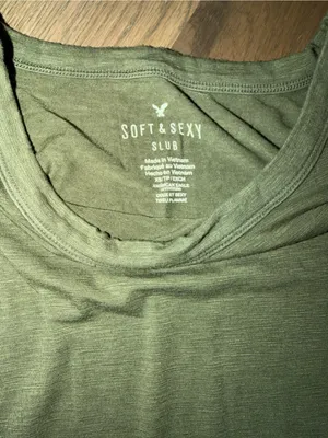 American Eagle Olive Green soft & sexy Slub T-shirt sz XS thumbnail 2
