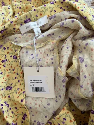 Favorite Daughter The Drew Yellow Floral Shirt Dress Small New Tags thumbnail 4