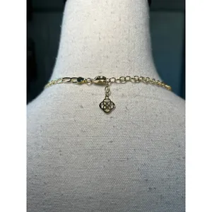 Kendra Scott Gold Tone Paperclip‎ Chain Necklace with Logo Charm and Dust Bag thumbnail 3