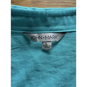 John Mark Short Cuff Sleeved Shirt Button Down Women Size Large Artsy Casual thumbnail 3