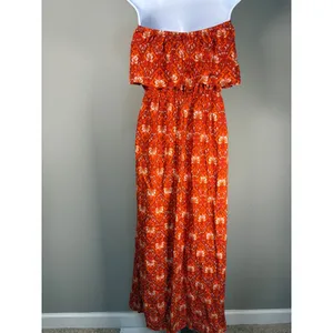 Yidarton Boho Strapless Maxi Dress NWT Resort‎ Vacation Festival M thumbnail 6
