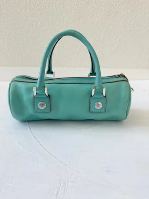 Vintage Michael Kors Barrel Bag 2000s Y2K Mint Green Teal thumbnail 3