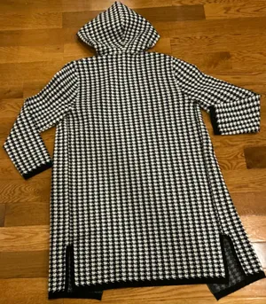Golden Lillie Women's Long Hooded Cardigan Sweater Houndstooth Jacket M thumbnail 8