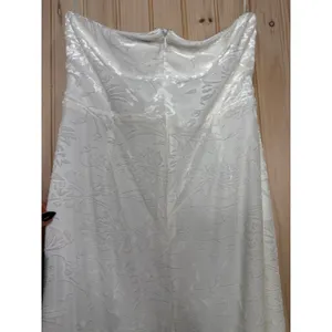 NWT Lulus Exquisite White Velvet Burnout Strapless Maxi Dress Wedding Bride Sz L thumbnail 9