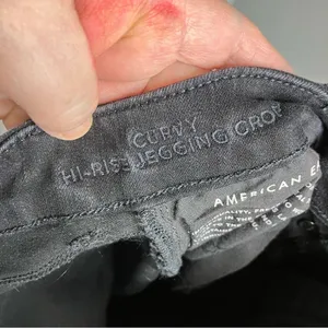Curvy hi-rise‎ Jeggings crop black button fly distressed size 0 thumbnail 10