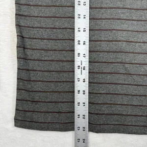 Lauren‎ Ralph Lauren Petite Gray Striped Button Shoulder Long Sleeve Top PL thumbnail 4