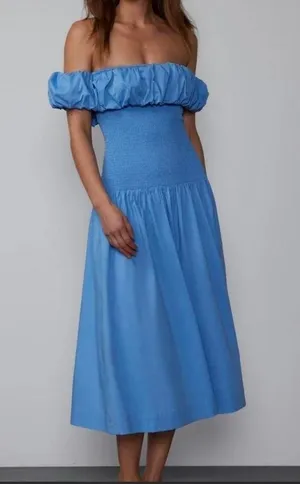 Drop waist off the shoulder New York and company dress thumbnail 1