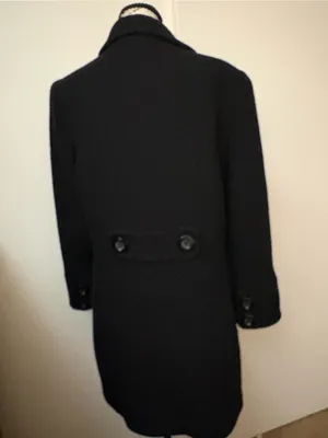 Mixit Black Textured Single-Breasted Pea Coat thumbnail 4