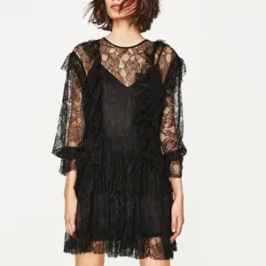 ✨ Zara black lace dress with frills✨ thumbnail 2