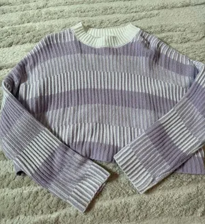Purple And White Sweater thumbnail 1