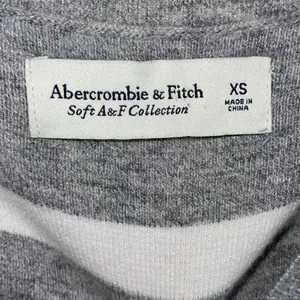 Abercrombie & Fitch Womens Stripe Soft Collection Pullover Sweater Gray White XS thumbnail 4
