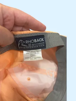 Rhoback The Poly Performance Hat Peach Adjustable Golf Running Cap Orange thumbnail 6