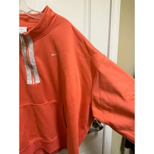 Nike Phoenix Fleece Therma-FIT Oversized Quarter Zip Sweatshirt Coral Orange 3X thumbnail 8