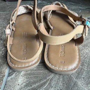 Toms Thong Sandals Ankle Strap Brown Womens‎ US 9 thumbnail 2