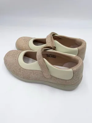 DREW Rose Mary Jane Flats Comfort Shoes Women's Size 7.5 Wide Bone Tan Floral thumbnail 7