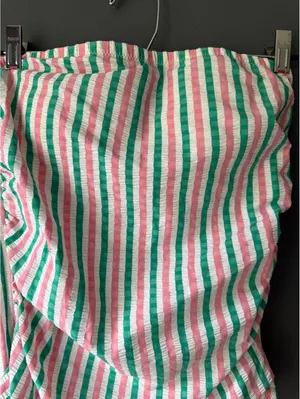 J.Crew Women's One Piece Swimsuit Size 6 Pink Green White Striped thumbnail 3